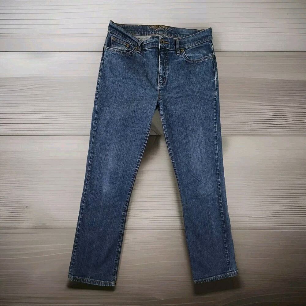 Ralph Lauren Jeans Company Womens Size 30X29 8 Petite Blue Denim Mid Rise Zip